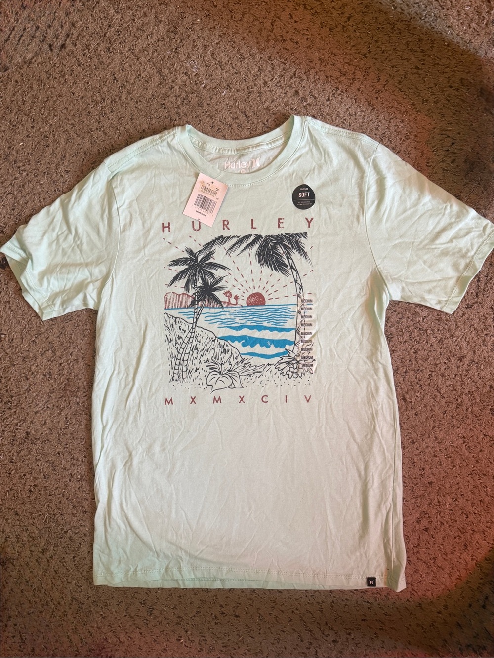 Hurley Mint Graphic Beach T-Shirt